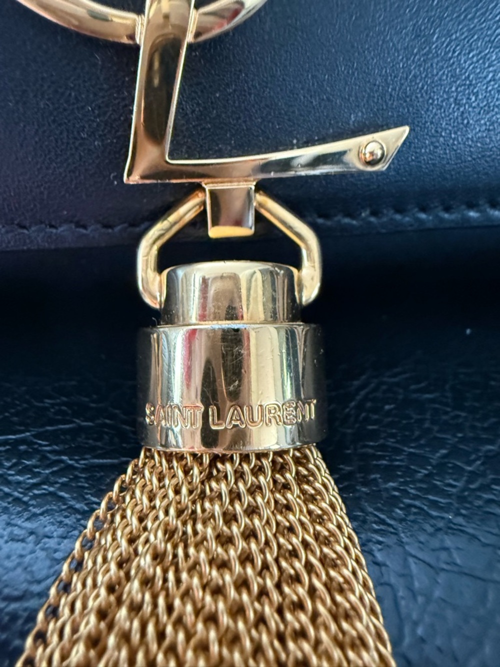 SOLD Saint Laurent Black Leather Kate Chain Tassel Crossbody Bag - Picture 5 of 14